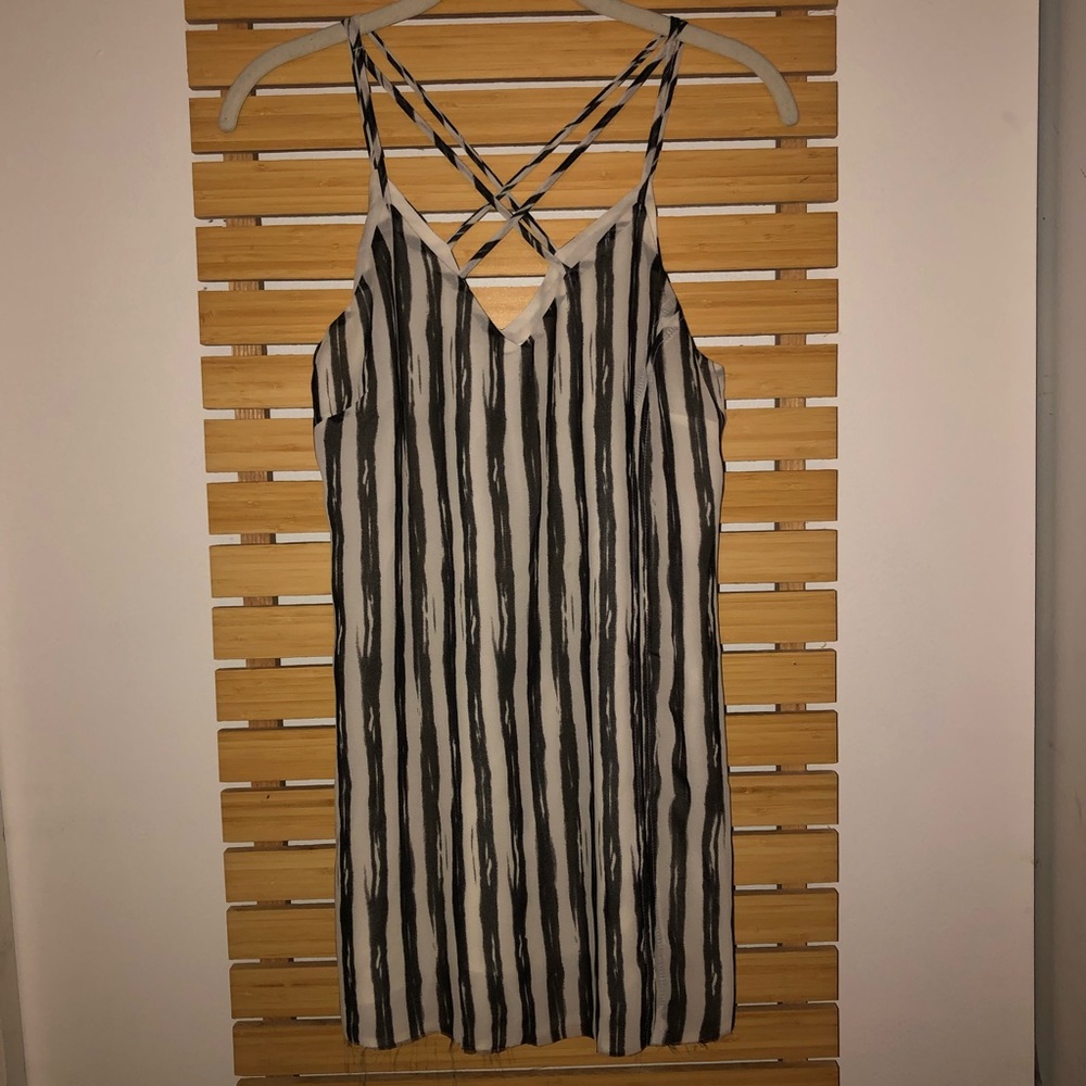 Striped and strappy summer dress.